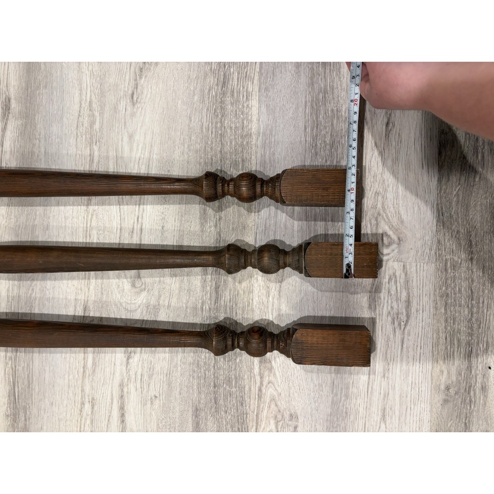 Lot Of 3 Vintage Wooden Spindles 49" (4' 1") Retro 70's Balusters Stairs Decor - Picture 6 of 8